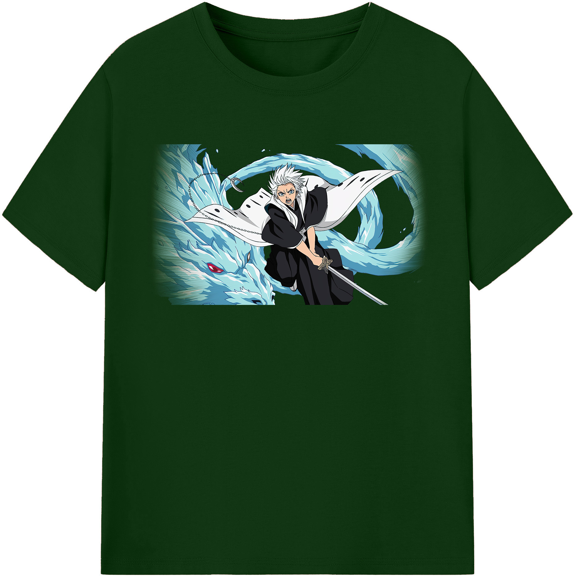 （画像用） ブリーチ 日番谷冬獅郎（ひつがや とうしろう） BLEACH Hitsugaya Toushirou 綿100％半袖Tシャツ（フロントプリント）